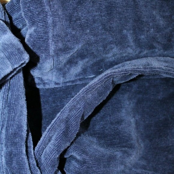 NWT POLO‎ RALPH LAUREN MEN'S VELOUR TERRY PLUSH BATH ROBE NAVY BLUE - Picture 7 of 9